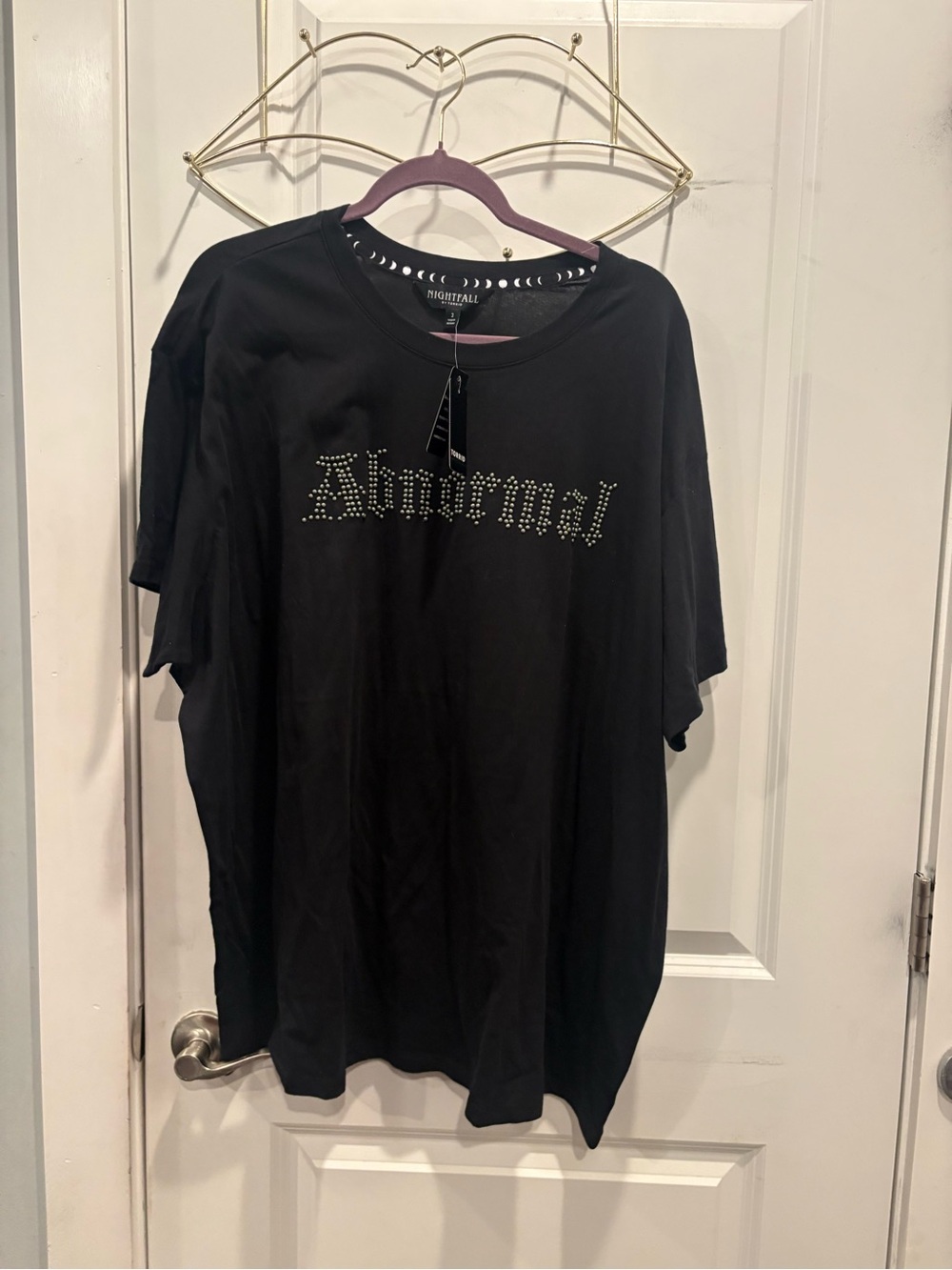 torrid Black Short-Sleeve Tee with Studded "Abnormal" Logo